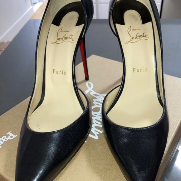 Christian Louboutin Iriza 100 Nappa Shiny Black Stilleto Heels Size 41.5 / 11.5 - Picture 2 of 13